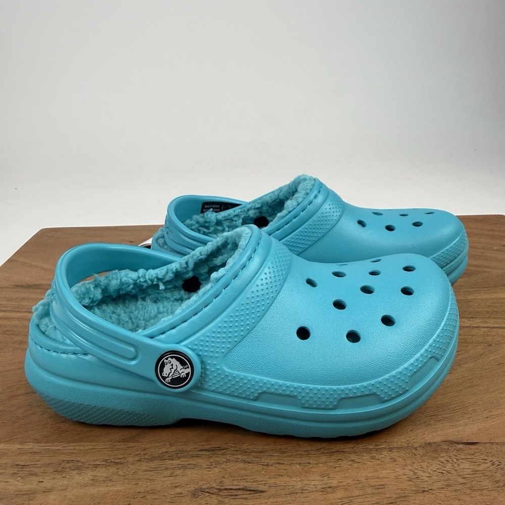 New Little Kids Crocs Classic Lined Fleece Aqua Clogs Shoes Sandals Size 12 C